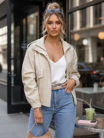 Dámská semišová bunda bomber béžová FashionStreet TY5657