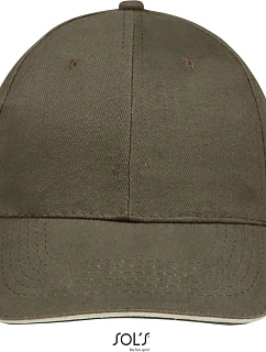 SOL'S Buffalo 6 panelová baseballová kšiltovka 25.8100 army/beige