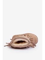 Ocieplené Botky Sněžky Dětské Se Zdobnými Frézami Bežové Nimia