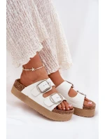 Dámské Pantofle Na Platformě S Přezkami model 21694057 Bílé - Lee Cooper