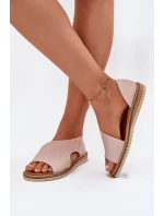 Dámské kožené sandály model 21698423 Světle růžové - Artiker Dámské kožené sandály model 21698423 Světle růžové - Artiker