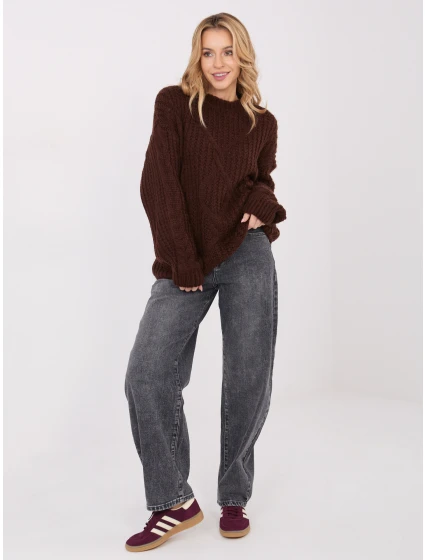 Sweter IN SW model 21782395 ciemny brązowy - FPrice