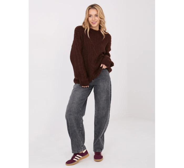 Sweter IN SW model 21782395 ciemny brązowy - FPrice