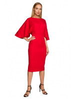 Plášťové šaty s rukávy červené model 18004279 - Moe