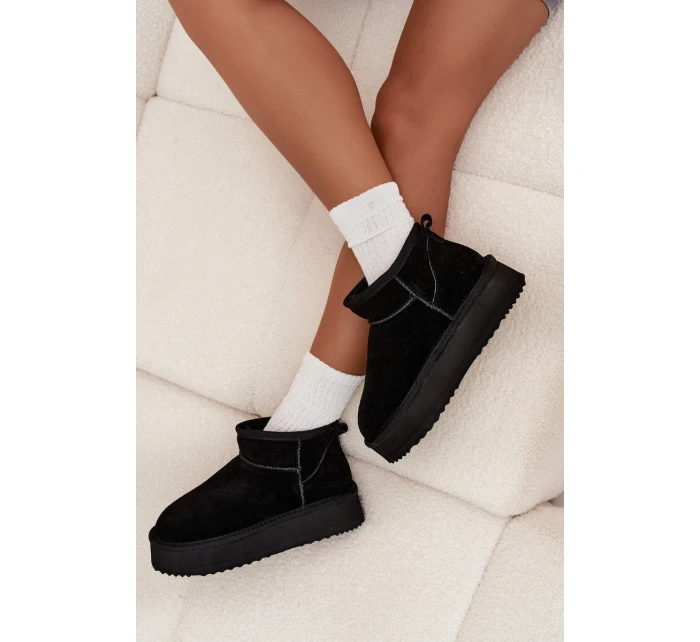 Dámské semišové sněhule Vinceza na platformě – černé Dámské semišové sněhule Vinceza na platformě – černé