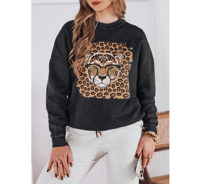 Dámská mikina CHEETAHART grafitové barvy v jedné velikosti FashionStreet BY1352
