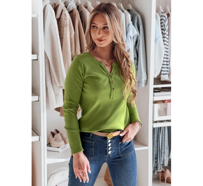 Dámské tričko s dlouhým rukávem FELORIA limetkově zelené FashionStreet RY2775