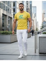 Tshirt męski z nadrukiem żółty model 22136498 - FashionStreet