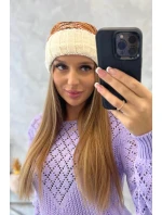 Dámská čepice Feba K330 ecru+red Dámská čepice Feba K330 ecru+red