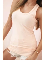 Dámská tílko z bavlny s kulatým výstřihem meruňková