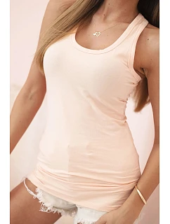 Dámská tílko z bavlny s kulatým výstřihem meruňková