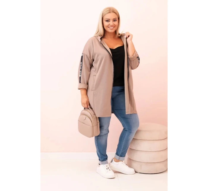 Dámská mikina s ozdobnými rukávy černá masełkowa