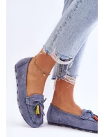 Semišové Mokasíny S Mašlí A Modre model 21623158 - Boto