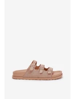 Dámské Pantofle S Pásky A Přezkami Béžové model 21687475 - Boto