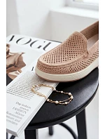 Dámské síťované mokasíny Sergio Leone MK097H béžové