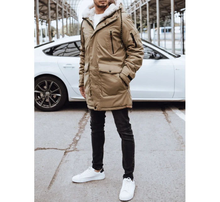 Pánská zimní bunda tmavě béžová Dstreet model 21971706 - FashionStreet