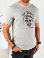 Pánské šedé tričko s potiskem Dstreet RX5380 Pánské šedé tričko s potiskem Dstreet RX5380