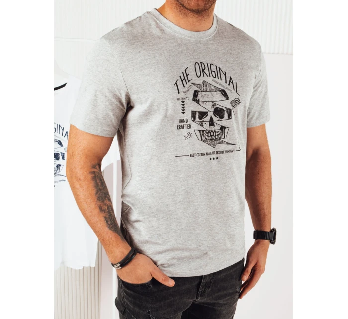 Pánské šedé tričko s potiskem Dstreet RX5380 Pánské šedé tričko s potiskem Dstreet RX5380