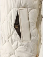 Dámská prošívaná přechodná bunda s odepínací kapucí ecru TY5624