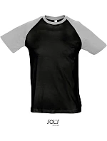 SOL'S Funky Pánské 2-barevné raglánové tričko 25.1190 black/grey melange