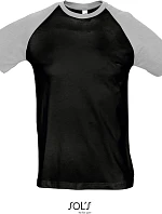 SOL'S Funky Pánské 2-barevné raglánové tričko 25.1190 black/grey melange