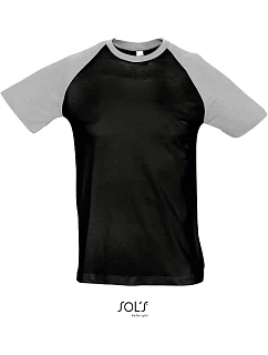 SOL'S Funky Pánské 2-barevné raglánové tričko 25.1190 black/grey melange