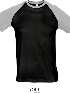 SOL'S Funky Pánské 2-barevné raglánové tričko 25.1190 black/grey melange