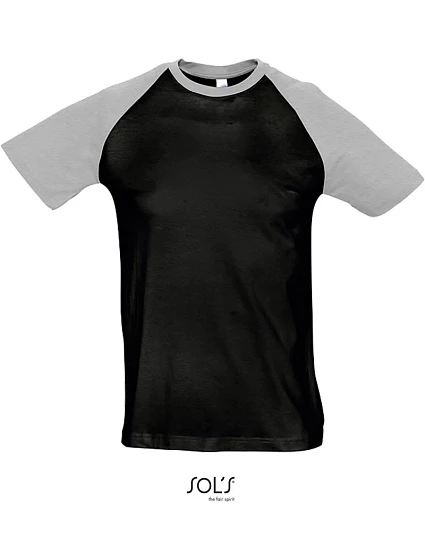 SOL'S Funky Pánské 2-barevné raglánové tričko 25.1190 black/grey melange
