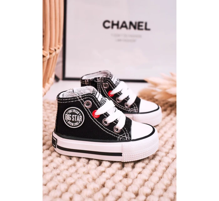 Dětské Tenisky Vysoké Se Zipem BIG STAR HH374188 Černé