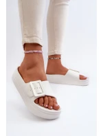 Dámské Pěnové Žabky Na Platformě S Big Star Bílé model 21654884 - Big Star Shoes Dámské Pěnové Žabky Na Platformě S Big Star Bílé model 21654884 - Big Star Shoes