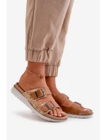 Dámské Pohodlné Sandały S Přezkami Hnědé model 21667972 - Inblu