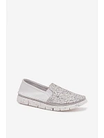 Dámské nazouvací kožené polobotky Maciejka 03512-70 Bílá-Stříbrná