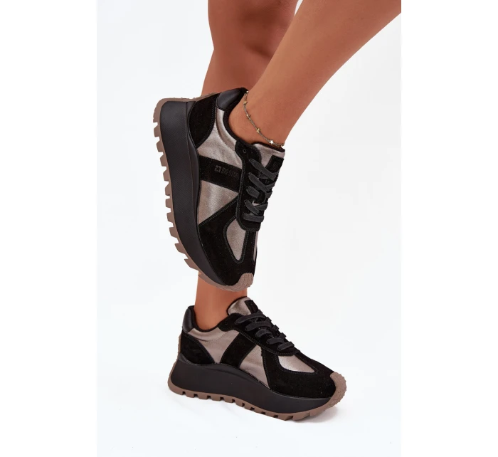 Dámské semišové tenisky na platformě Big Star HI-POLY SYSTEM – černé Dámské semišové tenisky na platformě Big Star HI-POLY SYSTEM – černé