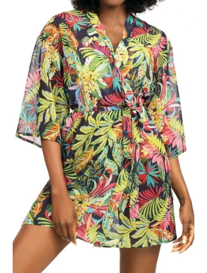 Dámské pareo 11 D80SZ- 1 - květovaný potisk - Self Dámské pareo 11 D80SZ- 1 - květovaný potisk - Self