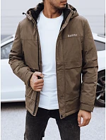 Kurtka męska zimowa z kapturem jasnobrązowa FashionStreet TX4911 Kurtka męska zimowa z kapturem jasnobrązowa FashionStreet TX4911