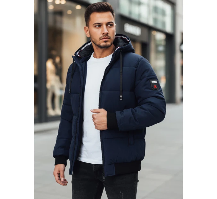 Pánská zimní bunda s kapucí tmavě modrá FashionStreet TX5086z