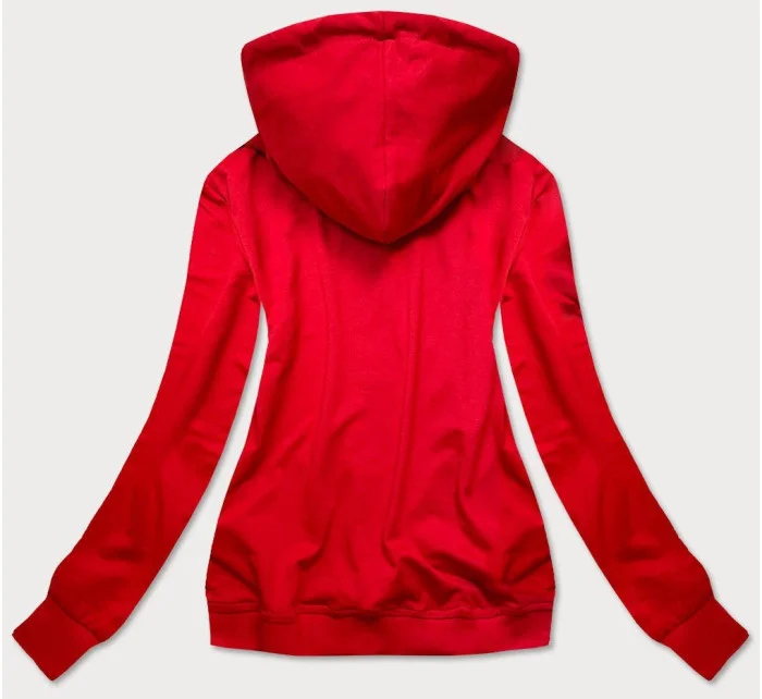 Červená dámská sportovní mikina s kapucí (N4596) Červená dámská sportovní mikina s kapucí (N4596)