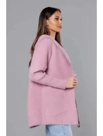 Růžový přehoz přes oblečení ála alpaka s kapucí (B6007-81)
