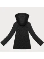 Lehká černá dámská prošívaná bunda s kapucí model 21095900 - J.STYLE Lehká černá dámská prošívaná bunda s kapucí model 21095900 - J.STYLE
