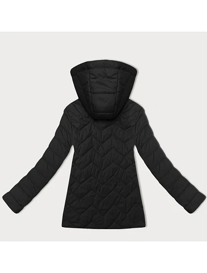 Lehká černá dámská prošívaná bunda s kapucí model 21095900 - J.STYLE