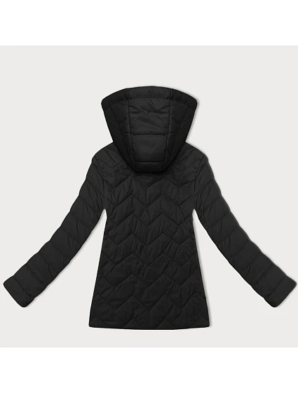 Lehká černá dámská prošívaná bunda s kapucí model 21095900 - J.STYLE