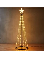 VÁNOČNÍ STROMEK DEKORATIVNÍ 154LED TEPLÁ BÍLÁ 150CM ČERNÁ