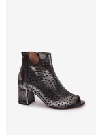 Kožené Krajky Botky Maciejka 05420-01 Černé Kožené Krajky Botky Maciejka 05420-01 Černé