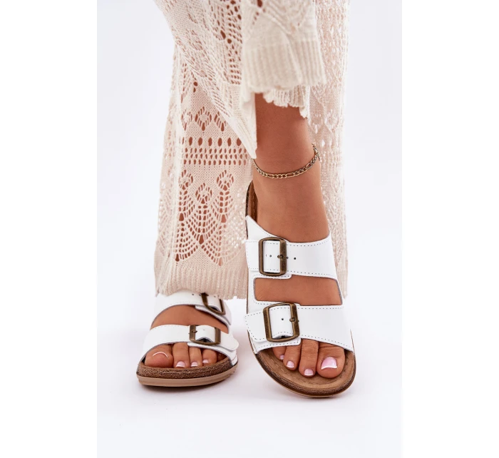 Dámské Kožené Pantofle S  Bílé model 21699725 - Inblu