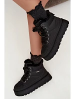 Dámské zimní boty na šněrování s kožíškem Big Star model 22539767 Černé - Big Star Shoes Dámské zimní boty na šněrování s kožíškem Big Star model 22539767 Černé - Big Star Shoes