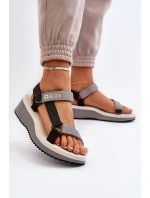 Dámské sandály na platformě a klínku Big Star šedá Dámské sandály na platformě a klínku Big Star šedá