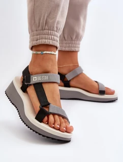 Dámské sandály na platformě a klínku Big Star šedá