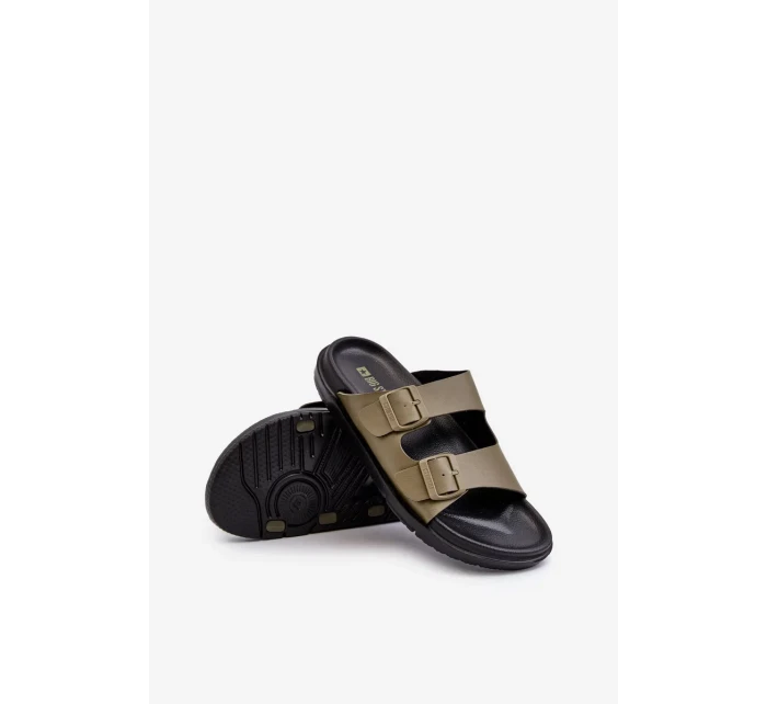 Lehké pánské pantofle s přezkami Big Star Tmavě zelená Lehké pánské pantofle s přezkami Big Star Tmavě zelená