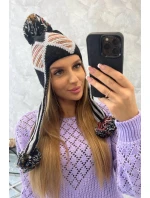 Dámská klapka na uši Eunika K322 black+grey Dámská klapka na uši Eunika K322 black+grey