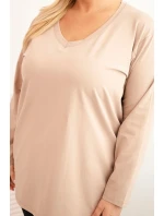Dámská blůza Plus Size s V výstřihem a dlouhým rukávem fango Dámská blůza Plus Size s V výstřihem a dlouhým rukávem fango